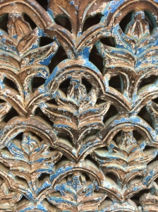detail of carved wall decor